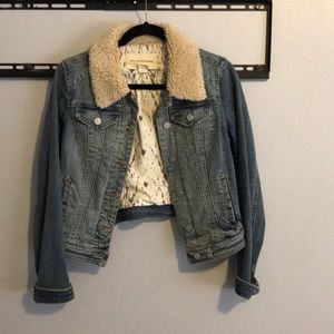 Sherpa neck jean jacket